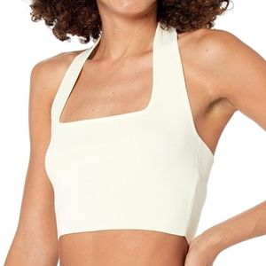 NWT Sweater Square Neck Halter Top Pale Yellow by The Drop, size XL